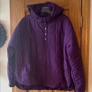 Quilted Pullover Quarter Button Jacket